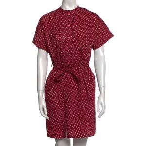Burberry Brit Red Printed Shirtdress (Size: 4)